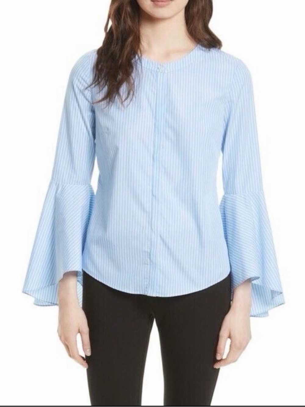 Milly Light Blue Stripe Michelle
Bell Sleeve Top size 0